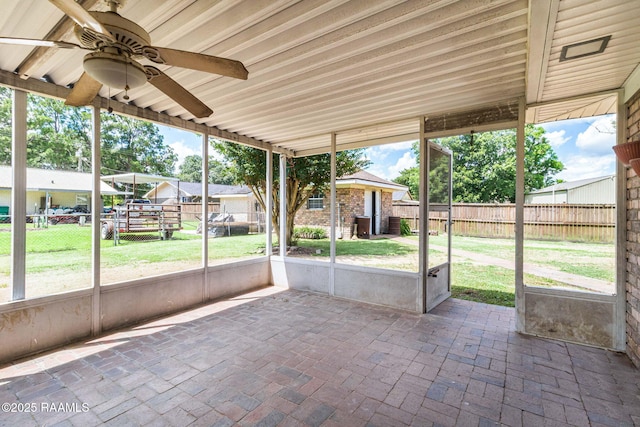 1010 Domingue St, Breaux Bridge, LA 70517 - unfurnished sunroom featuring ceiling fan