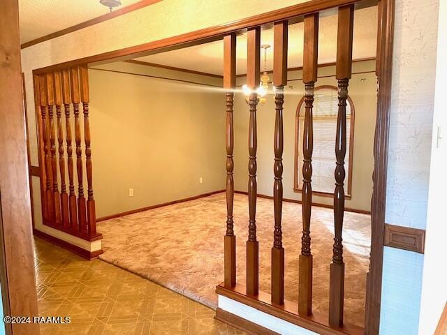 1944 Mills St, Scott, LA 70583 - staircase featuring carpet and ornamental molding