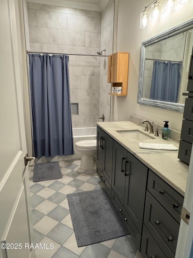 311 Villager Ave Unit C, Scott, LA 70583 - full bathroom featuring vanity, toilet, and shower / bath combo with shower curtain