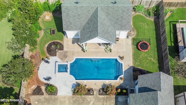 303 Duperier Ave, New Iberia, LA 70563 - aerial view of property and surrounding area featuring a pool area