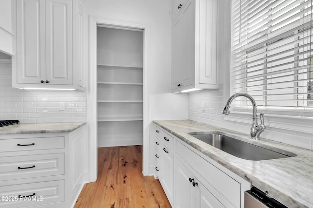 3132 Veranda View Ave, Baton Rouge, LA 70810 - kitchen featuring a sink, white cabinets, backsplash, and dishwasher