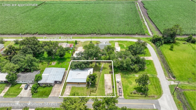 531 Silver St, New Iberia, LA 70560 - view of rural area with farmland and property boundaries highlighted
