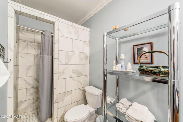 178 Flounder Ct, Dulac, LA 70353 - full bath with crown molding, a tile shower, and toilet
