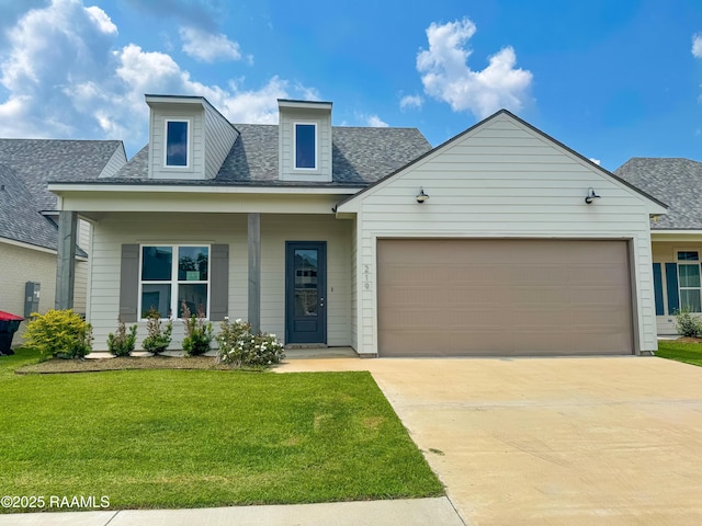 219 Timber Mill St, Lafayette, LA 70508 - view of front of property featuring a garage, concrete driveway, a front yard, and roof with shingles