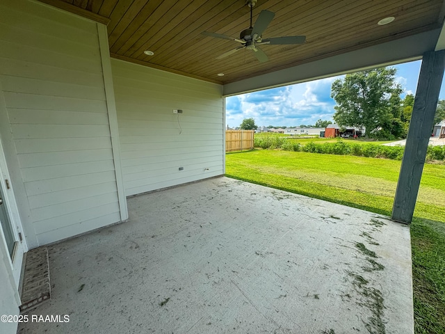 219 Timber Mill St, Lafayette, LA 70508 - view of patio with ceiling fan and an attached carport