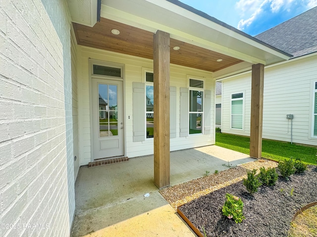 222 Timber Mill St, Lafayette, LA 70508 - property entrance with a porch and a shingled roof