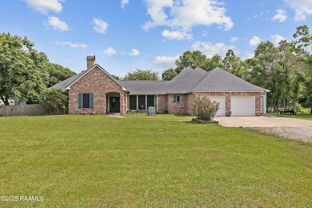 820 Malapart Rd, Lafayette, LA 70507 - view of front of home featuring driveway, a garage, brick siding, and roof with shingles