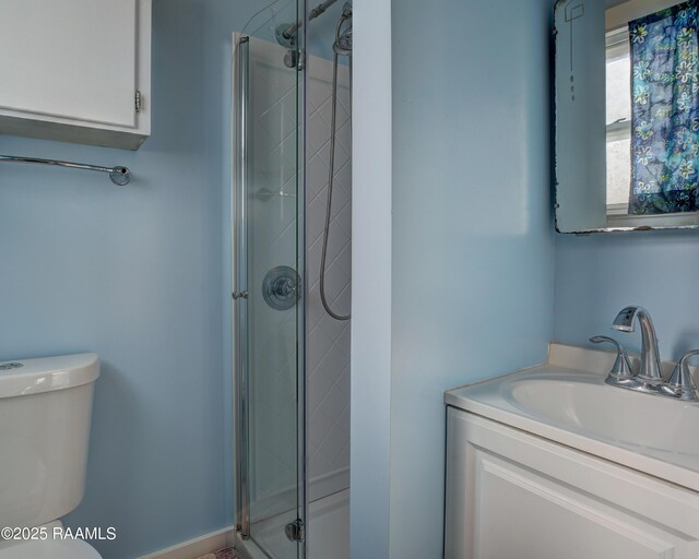 519 Mudd Ave, Lafayette, LA 70501 - full bath with toilet, a shower stall, and vanity