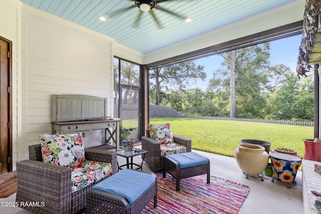308 Manor House Ln, Lafayette, LA 70507 - sunroom / solarium featuring ceiling fan