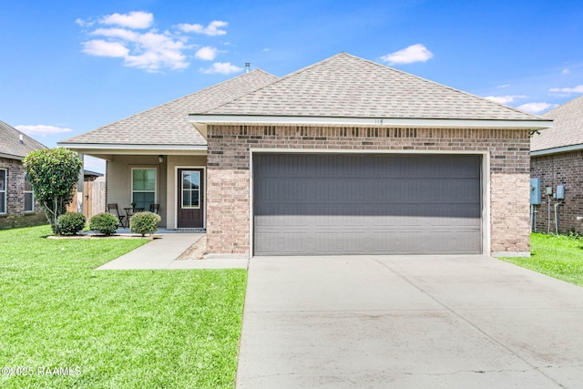 118 Barnet Ct, Lafayette, LA 70507 - view of front of house with roof with shingles, a garage, and brick siding