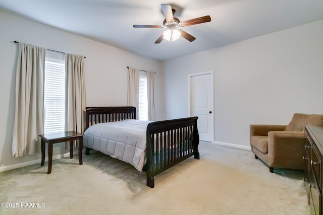 118 Barnet Ct, Lafayette, LA 70507 - bedroom featuring light carpet, baseboards, and a ceiling fan