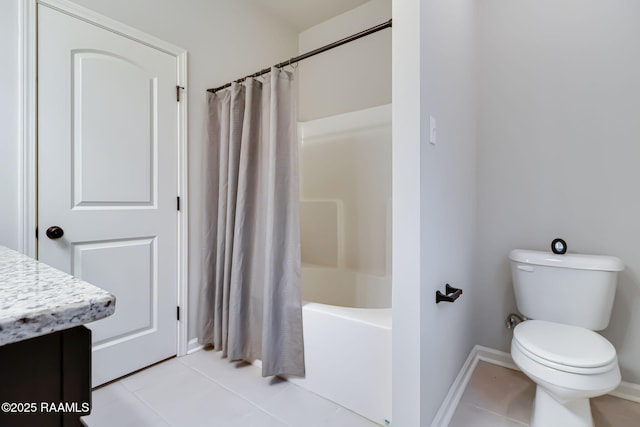 118 Barnet Ct, Lafayette, LA 70507 - bathroom with vanity, toilet, tile patterned floors, and baseboards