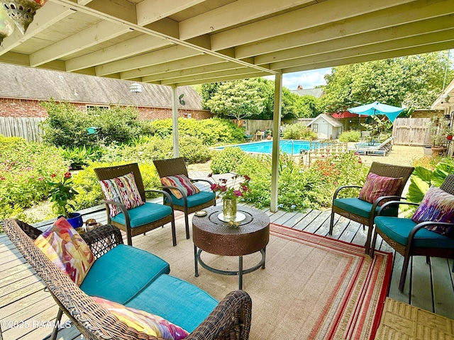 113 Templeton Dr, Lafayette, LA 70508 - fenced backyard featuring outdoor lounge area and a wooden deck