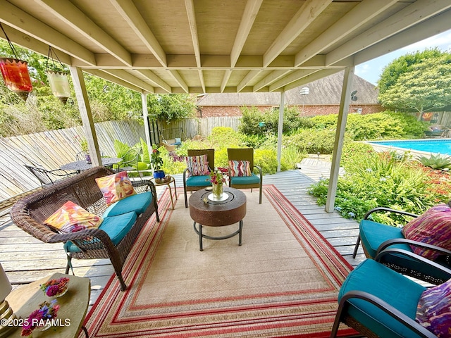 113 Templeton Dr, Lafayette, LA 70508 - wooden terrace with a fenced backyard and an outdoor living space