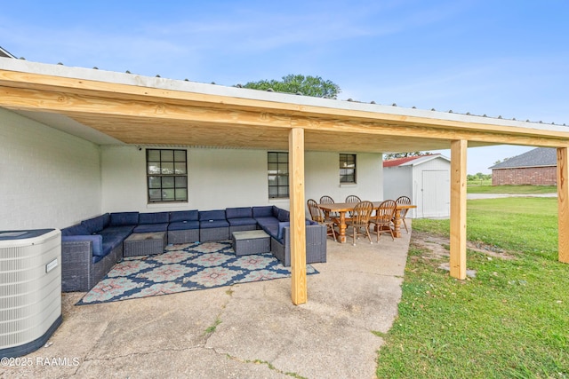 8001 Alpha Rd, Abbeville, LA 70510 - view of patio / terrace featuring an outdoor living space, central AC, and outdoor dining space