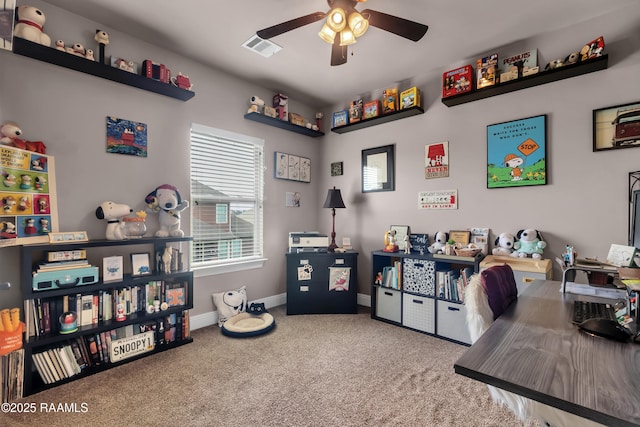 107 Ace Ln, Lafayette, LA 70506 - office space with a ceiling fan and carpet