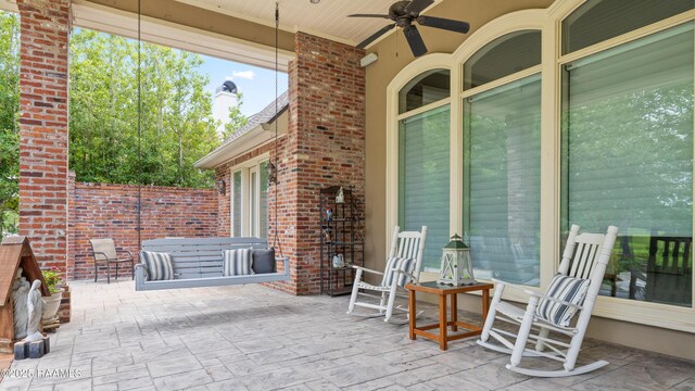 2822 Teal Dr, New Iberia, LA 70560 - view of patio with ceiling fan