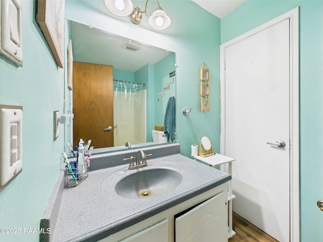 106 Cheticamp Dr, Lafayette, LA 70508 - full bath with vanity, curtained shower, and wood finished floors
