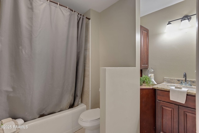 213 Marilyn Dr, Lafayette, LA 70503 - bathroom featuring toilet, vanity, and shower / bath combination with curtain