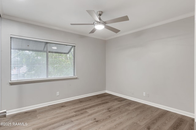 220 Doucet Rd Unit 230D, Lafayette, LA 70506 - empty room with crown molding, wood finished floors, and ceiling fan