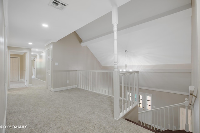 5811 Basile Eunice Hwy, Eunice, LA 70535 - corridor featuring an upstairs landing, carpet floors, and recessed lighting