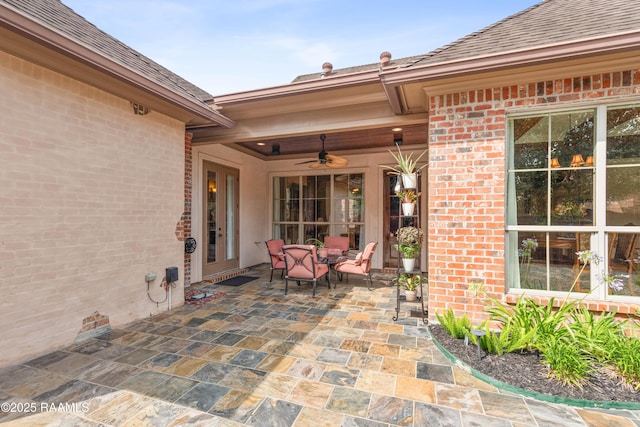 104 Baltimore Ln, Lafayette, LA 70506 - view of patio with ceiling fan