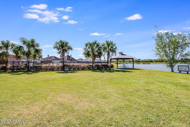 206 Agrarian Ave, Rayne, LA 70578 - view of yard featuring a gazebo and a water view