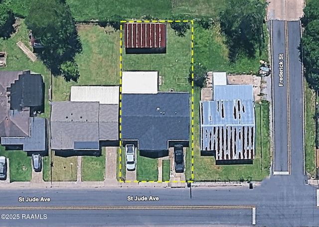 1521 Saint Jude Ave, New Iberia, LA 70560 - aerial overview of property's location featuring property boundaries highlighted