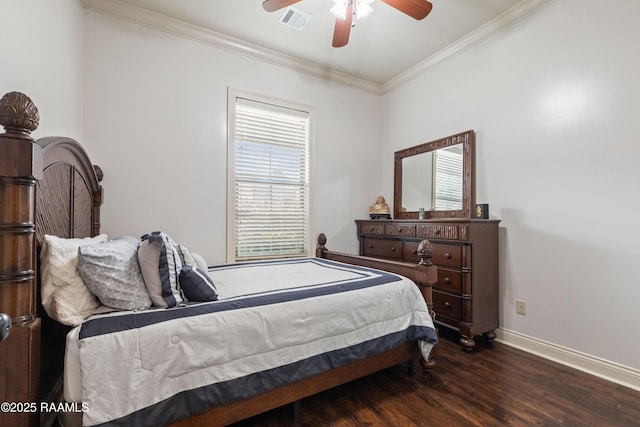 105 Cane Creek Dr, Broussard, LA 70518 - bedroom with wood finished floors, crown molding, and a ceiling fan