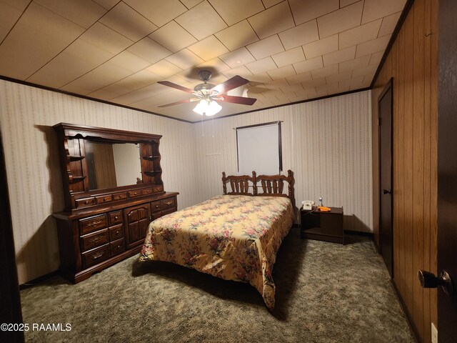 2115 Vige St, Opelousas, LA 70570 - carpeted bedroom featuring a ceiling fan