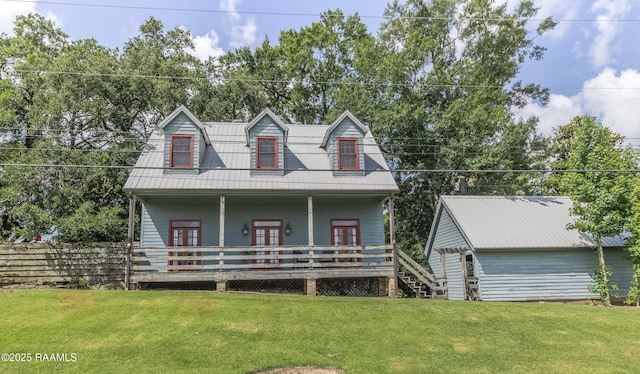 3000 E Simcoe St, Lafayette, LA 70501 - view of front of home featuring a front lawn, a porch, and french doors
