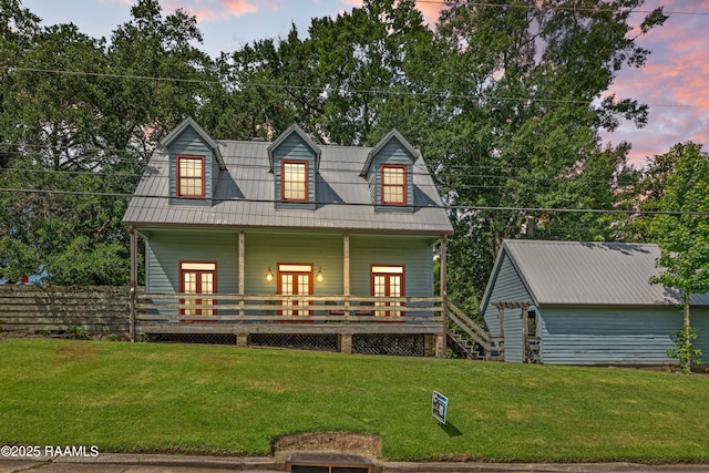 3000 E Simcoe St, Lafayette, LA 70501 - back of house with a lawn, a porch, and french doors
