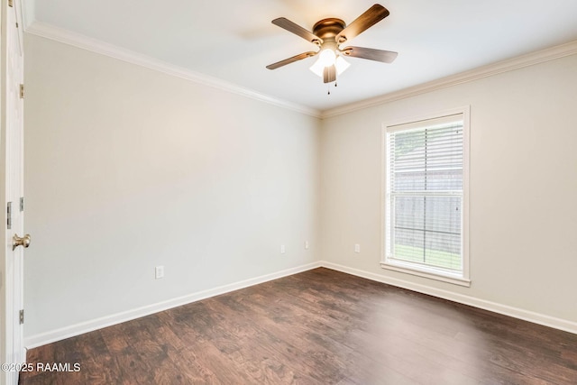 117 Fawn Ln, Broussard, LA 70518 - unfurnished room featuring dark wood finished floors, crown molding, and ceiling fan