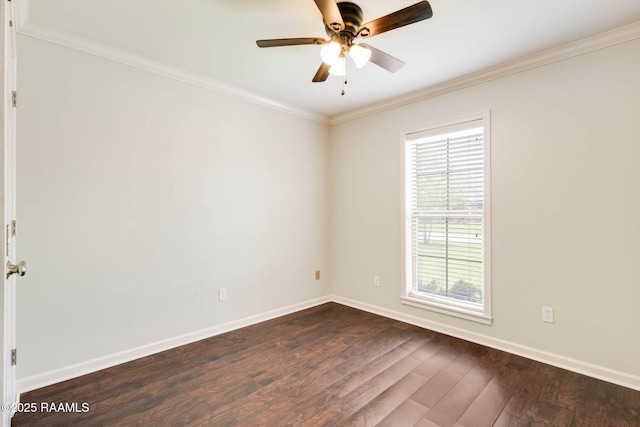 117 Fawn Ln, Broussard, LA 70518 - unfurnished room with dark wood finished floors, crown molding, and a ceiling fan