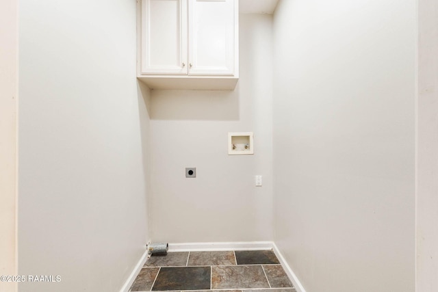 117 Fawn Ln, Broussard, LA 70518 - washroom with cabinet space, washer hookup, hookup for an electric dryer, and dark stone finish flooring