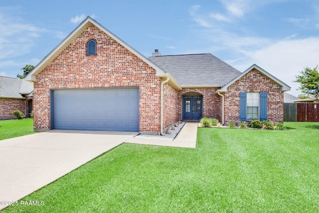 117 Fawn Ln, Broussard, LA 70518 - view of front of house featuring a garage, roof with shingles, driveway, and brick siding