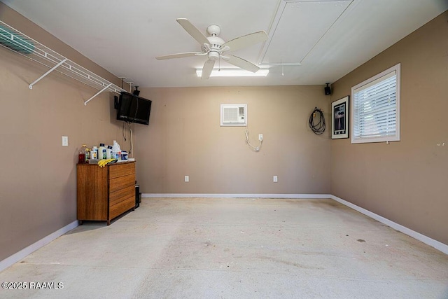 202 Doe Ln, Broussard, LA 70518 - garage featuring a ceiling fan and baseboards
