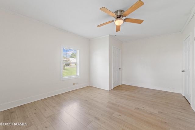 708 Park Ave, Breaux Bridge, LA 70517 - unfurnished bedroom featuring crown molding, light wood-type flooring, and ceiling fan