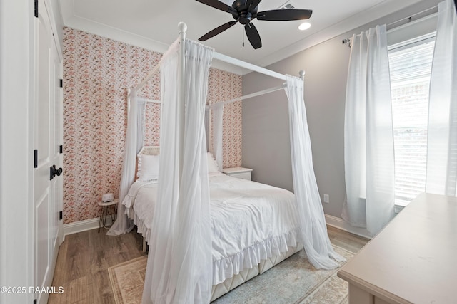 236 Whispering Meadows Rd, Broussard, LA 70518 - bedroom featuring light wood-style flooring and a ceiling fan