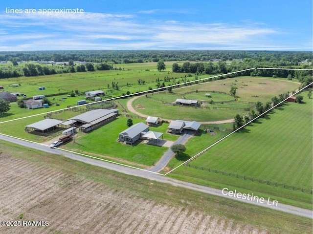 145 Celestine Ln, Sunset, LA 70584 - overview of rural landscape with property parcel outlined
