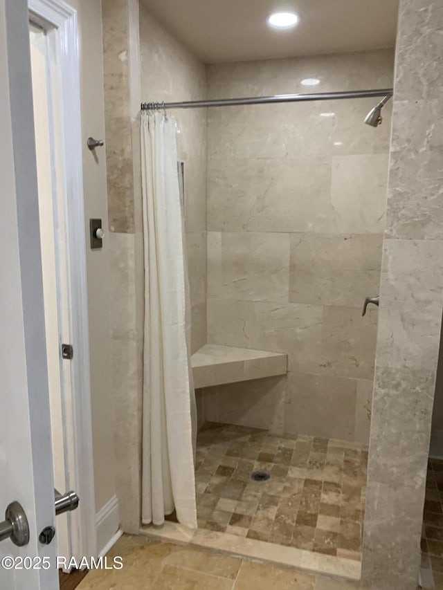 1921 E Willow St, Lafayette, LA 70501 - full bathroom with tiled shower and recessed lighting