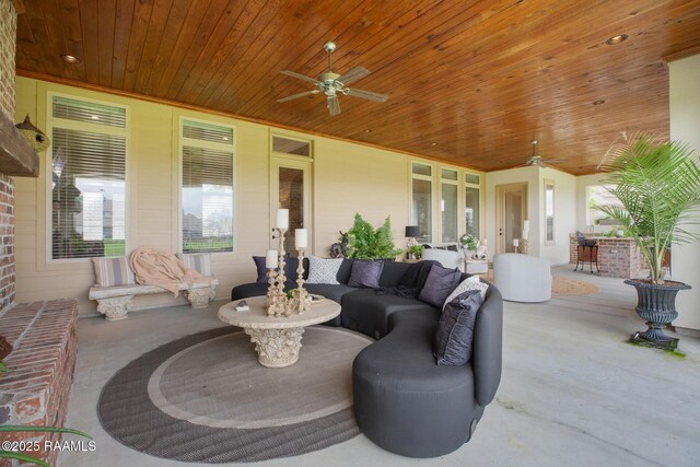 121 Snapping Ln, Broussard, LA 70518 - view of patio featuring outdoor lounge area and a ceiling fan