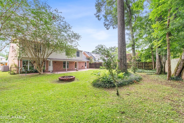 110 Shipley Dr, Lafayette, LA 70508 - view of yard with an outdoor fire pit and a patio