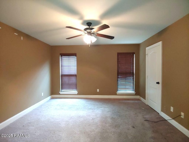 120 Acacia Ln, Abbeville, LA 70510 - carpeted empty room with baseboards and a ceiling fan