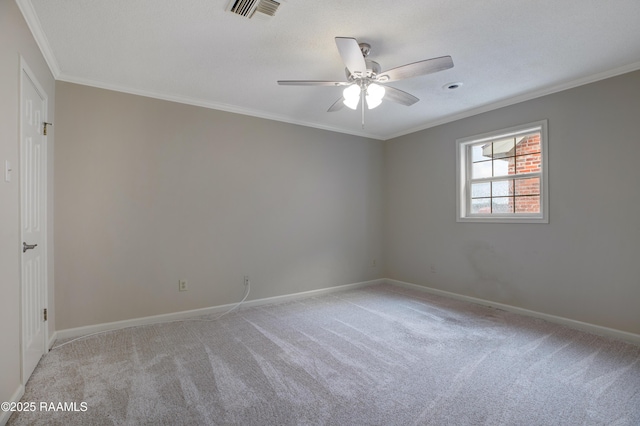 115 Breckenridge Loop, Lafayette, LA 70506 - empty room with light carpet, crown molding, and a ceiling fan