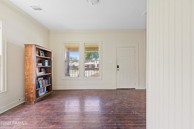 617 E Vermillion St, Lafayette, LA 70501 - foyer featuring hardwood / wood-style floors and ornamental molding