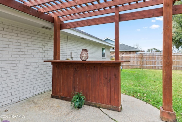 809 Dartez Dr, New Iberia, LA 70563 - view of patio featuring a pergola