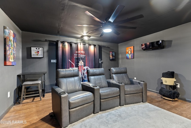 809 Dartez Dr, New Iberia, LA 70563 - home theater with a ceiling fan and wood finished floors