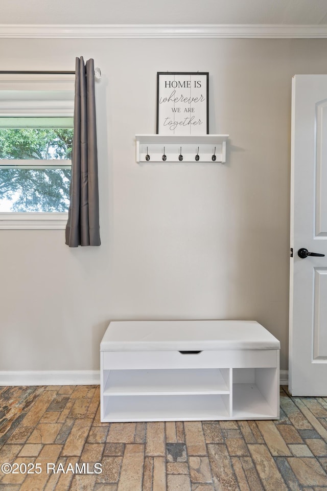 809 Dartez Dr, New Iberia, LA 70563 - mudroom with brick floors and ornamental molding