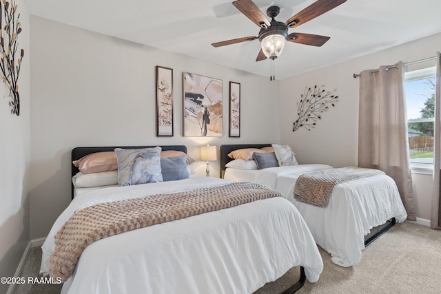 809 Dartez Dr, New Iberia, LA 70563 - bedroom with carpet and ceiling fan